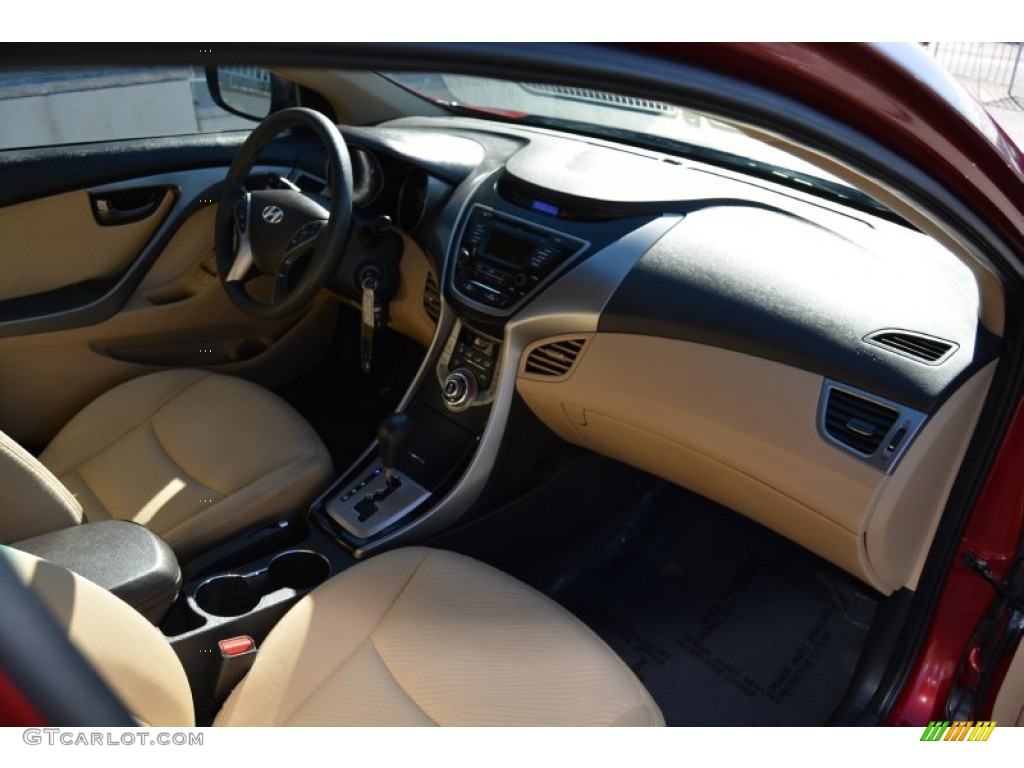 2013 Elantra GLS - Sparkling Ruby / Beige photo #25