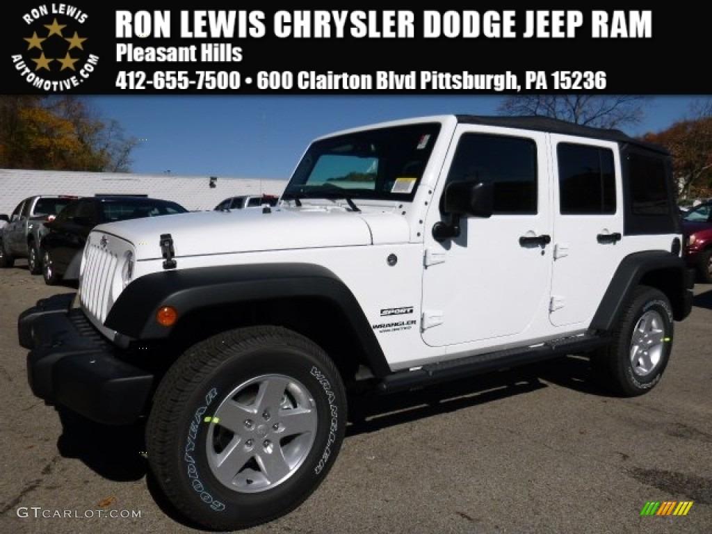 2016 Wrangler Unlimited Sport 4x4 - Bright White / Black photo #1
