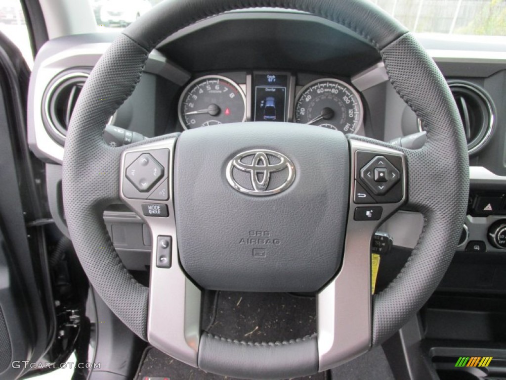 2016 Toyota Tacoma TSS Double Cab 4x4 Cement Gray Steering Wheel Photo #108221211