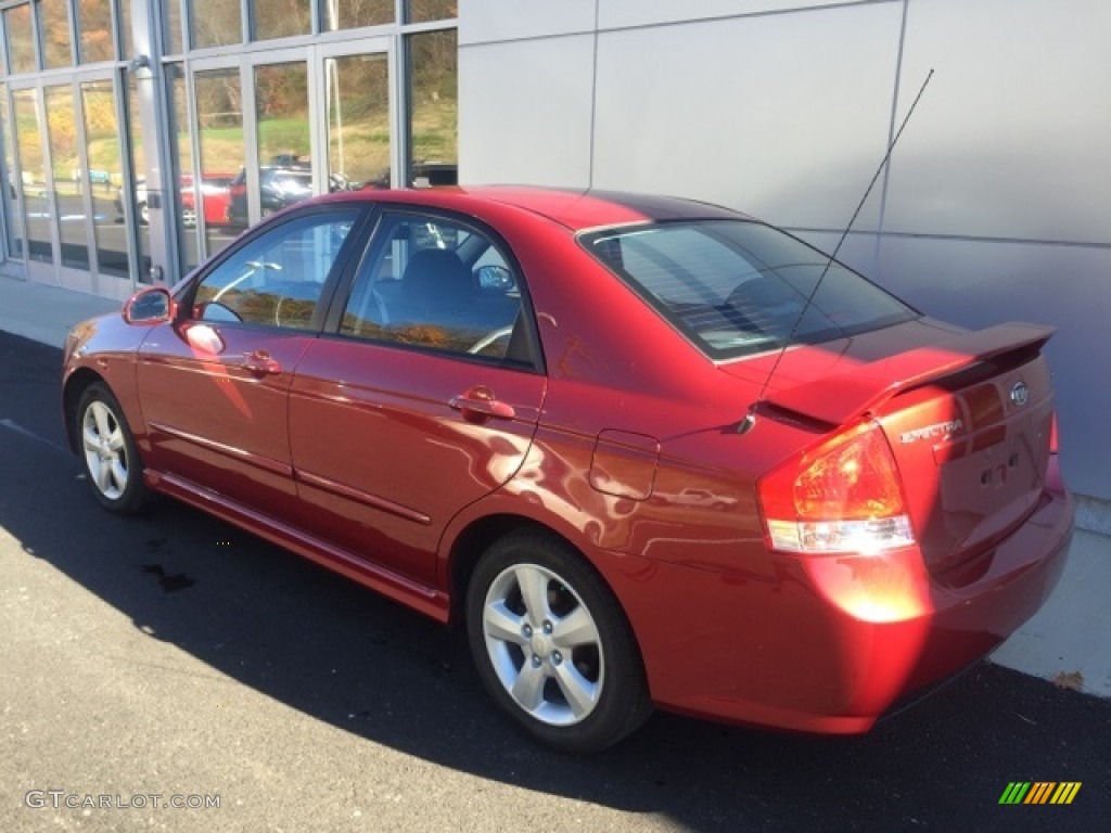 2009 Spectra EX Sedan - Spicy Red Metallic / Black photo #3