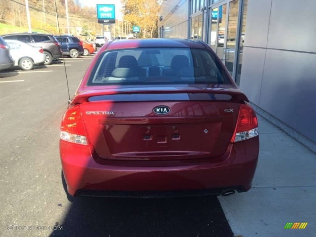 2009 Spectra EX Sedan - Spicy Red Metallic / Black photo #4
