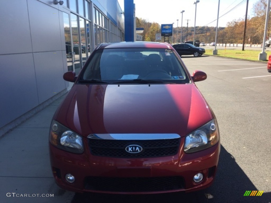 2009 Spectra EX Sedan - Spicy Red Metallic / Black photo #7