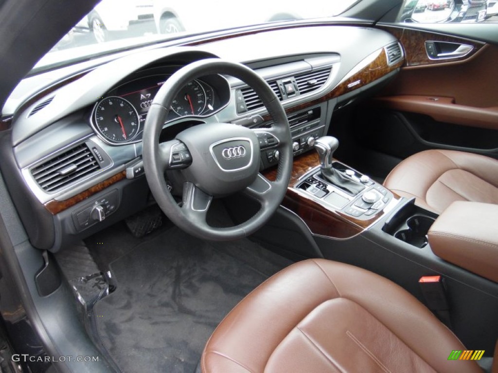 2012 A7 3.0T quattro Premium - Brilliant Black / Nougat Brown photo #13