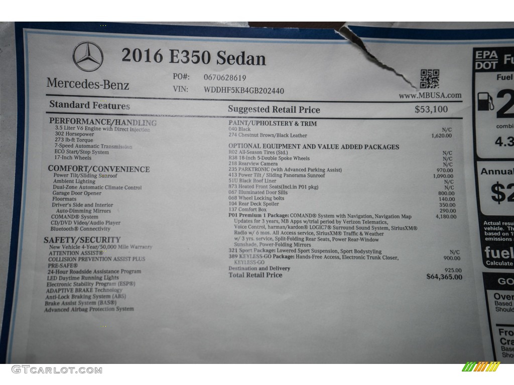 2016 E 350 Sedan - Black / Chestnut Brown/Black photo #11