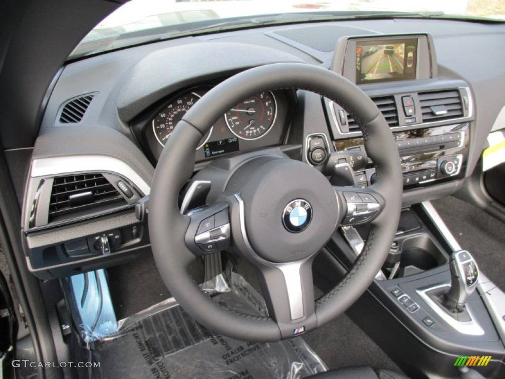 2016 BMW 2 Series 228i xDrive Convertible Black Steering Wheel Photo #108237358