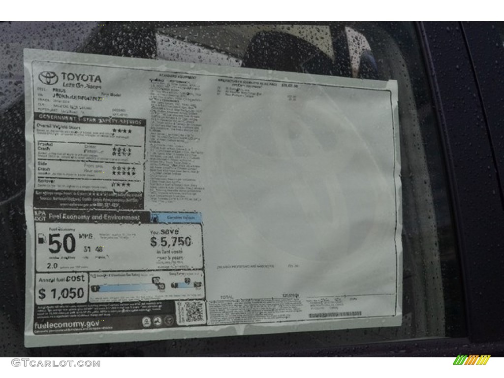 2015 Prius Four Hybrid - Nautical Blue Metallic / Misty Gray photo #10