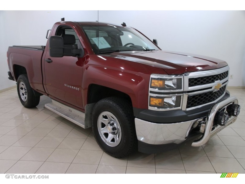 2014 Silverado 1500 WT Regular Cab 4x4 - Deep Ruby Metallic / Jet Black/Dark Ash photo #1