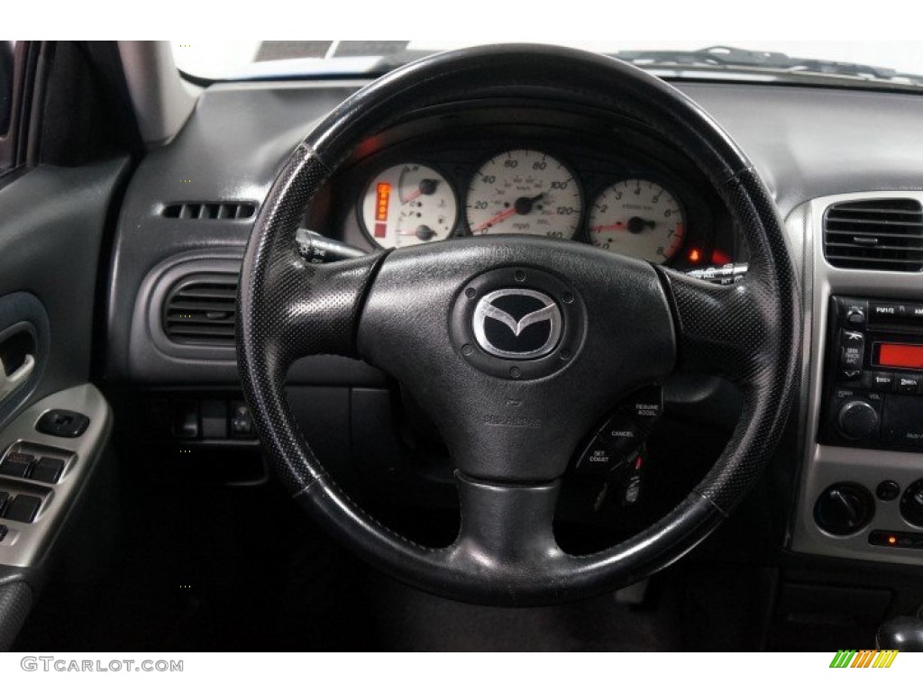 2003 Mazda Protege 5 Wagon Off Black Steering Wheel Photo #108246054
