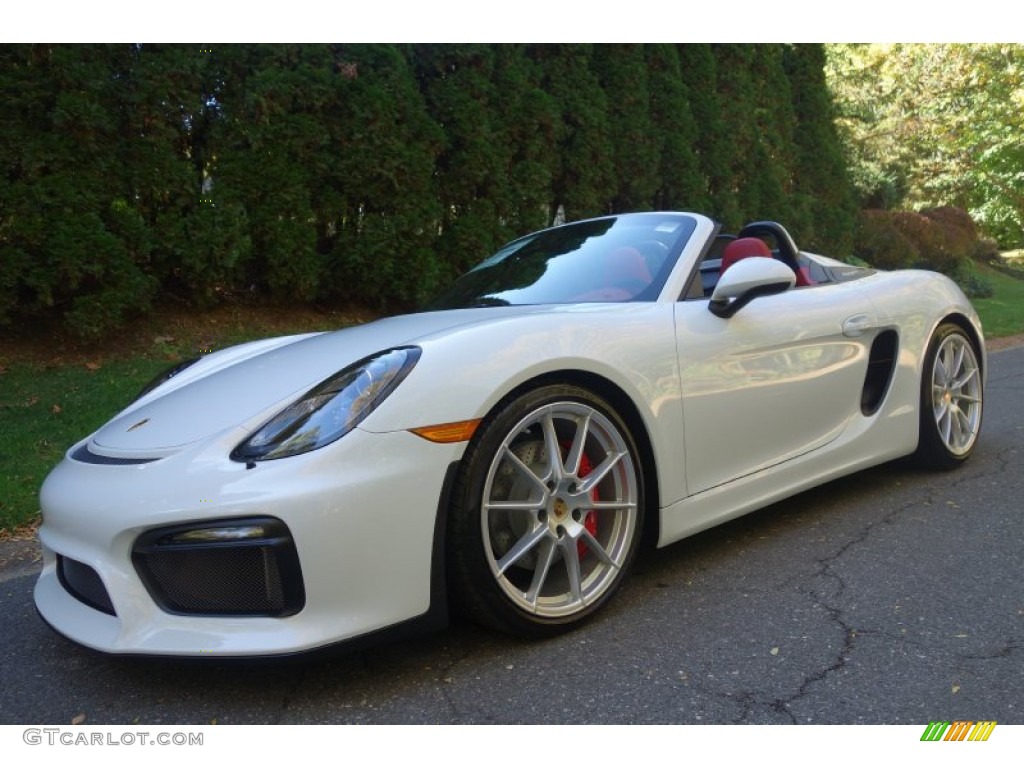 Carrara White Metallic 2016 Porsche Boxster Spyder Exterior Photo #108247449
