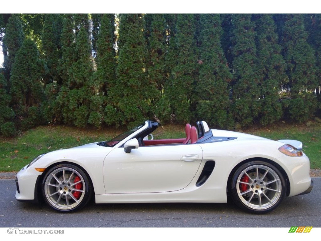 Carrara White Metallic 2016 Porsche Boxster Spyder Exterior Photo #108247491