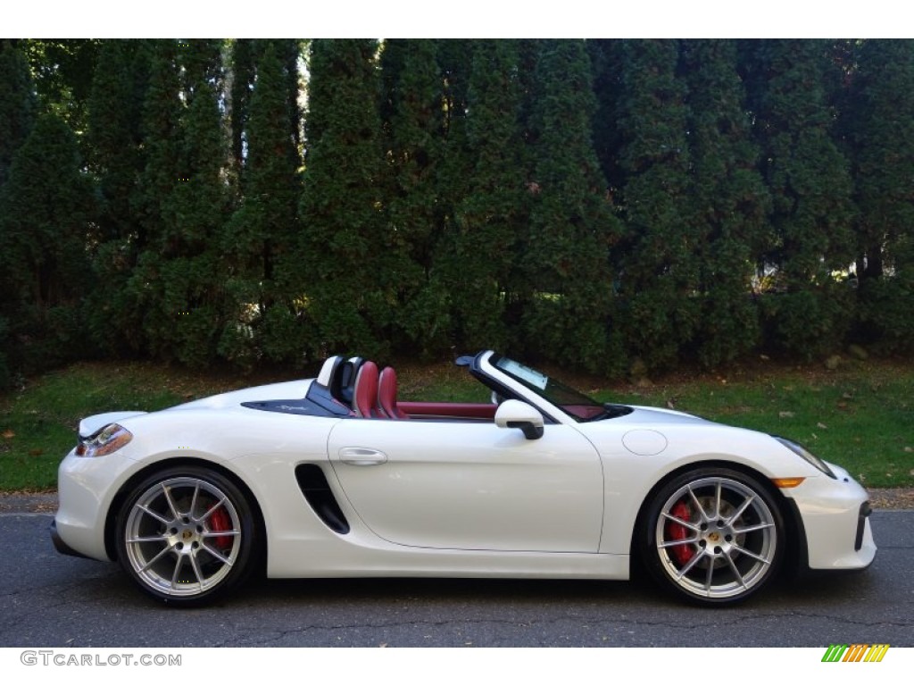 Carrara White Metallic 2016 Porsche Boxster Spyder Exterior Photo #108247582