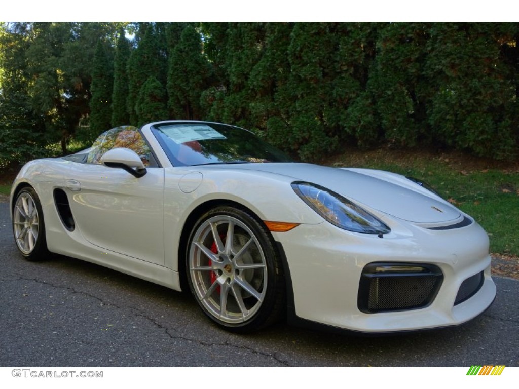 Carrara White Metallic 2016 Porsche Boxster Spyder Exterior Photo #108247611