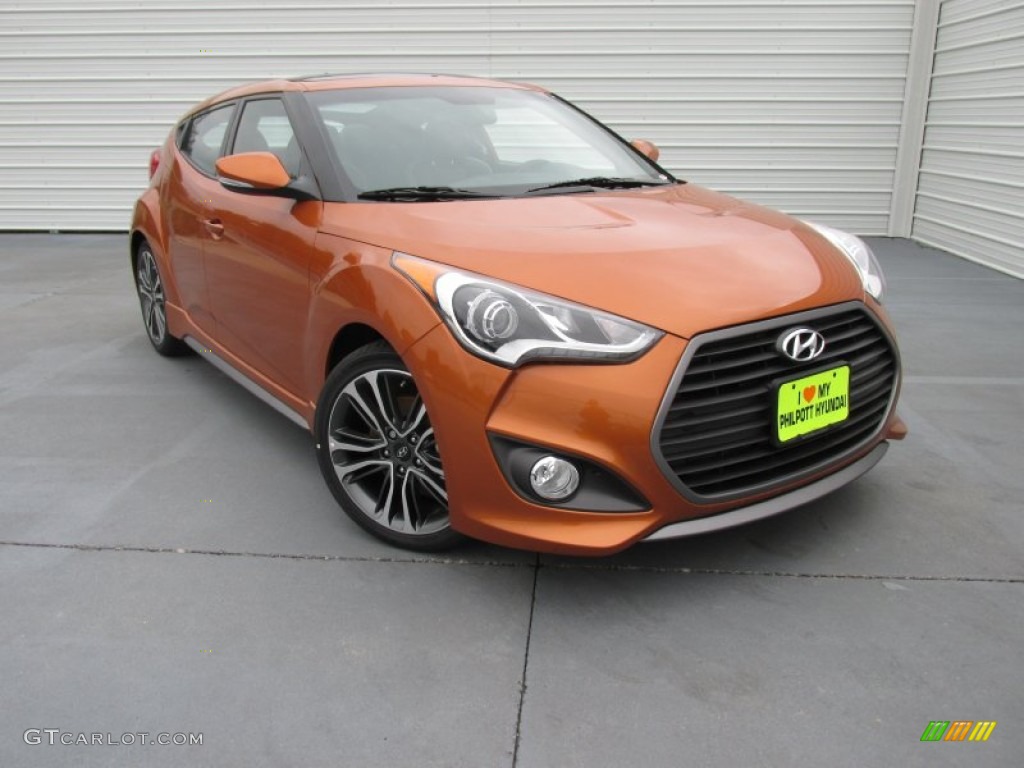2016 Veloster Turbo - Vitamin C / Black photo #2