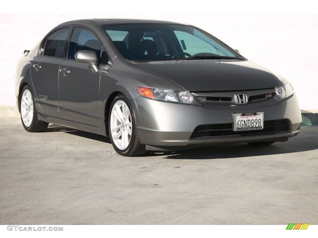 2007 Civic Si Sedan - Galaxy Gray Metallic / Black photo #1