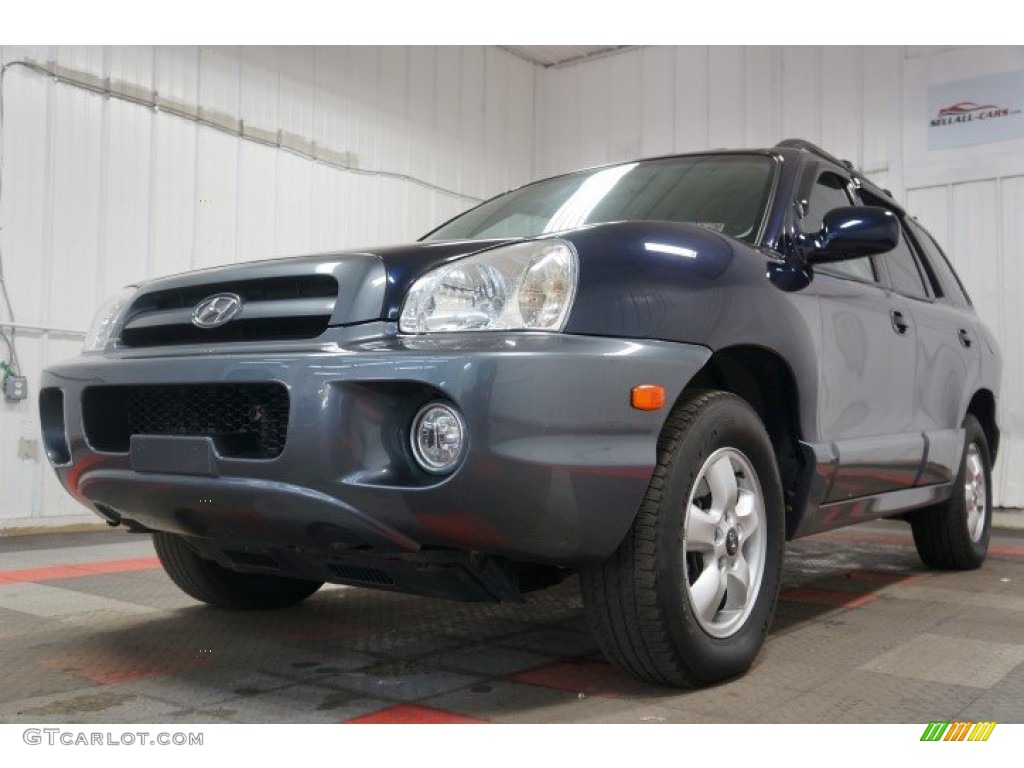 2005 Santa Fe LX 3.5 4WD - Moonlit Blue / Gray photo #3