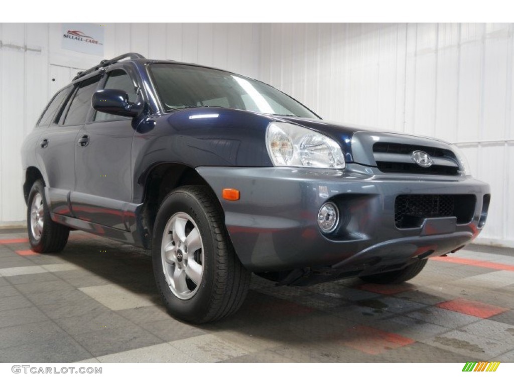 2005 Santa Fe LX 3.5 4WD - Moonlit Blue / Gray photo #5