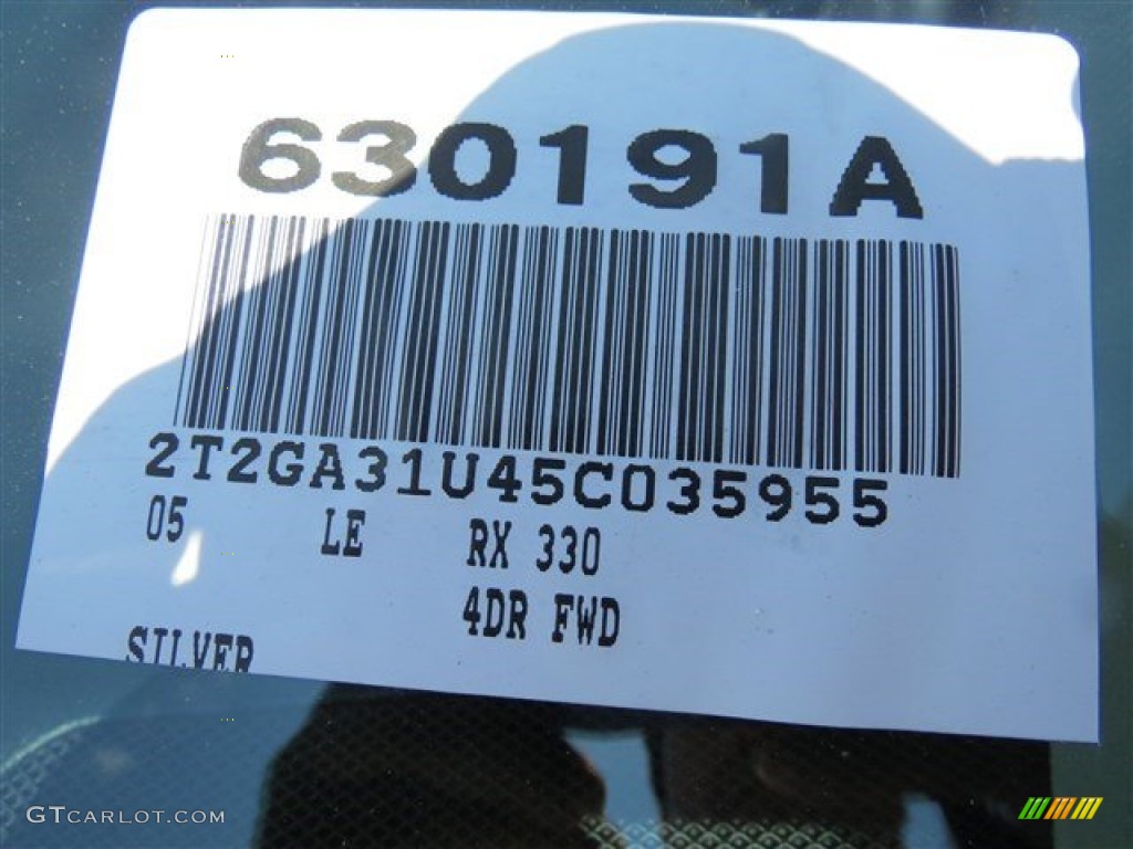 2005 RX 330 - Millenium Silver Metallic / Light Gray photo #26