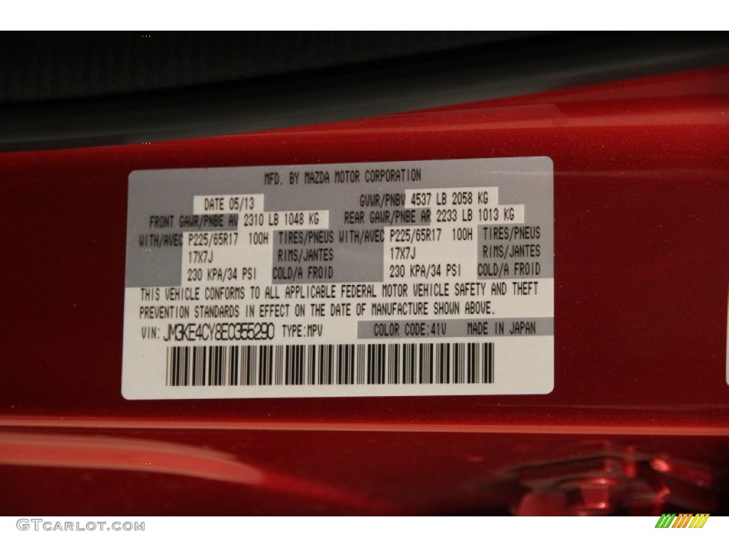 2014 Mazda CX5 Touring AWD Color Code Photos