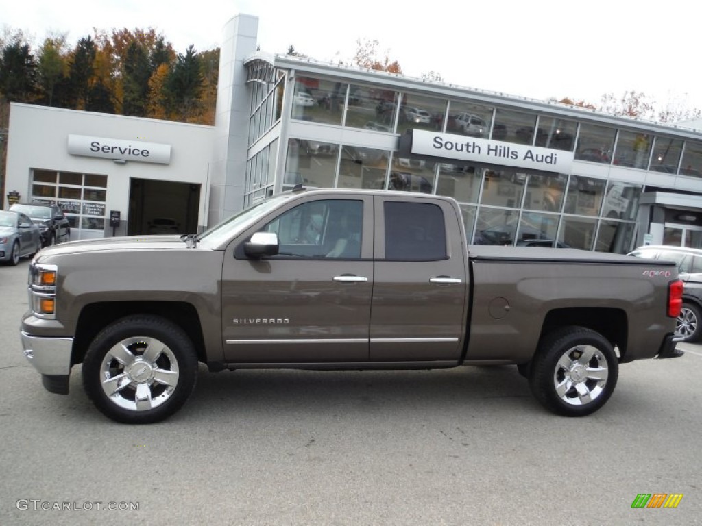 2014 Silverado 1500 LTZ Double Cab 4x4 - Brownstone Metallic / Cocoa/Dune photo #2