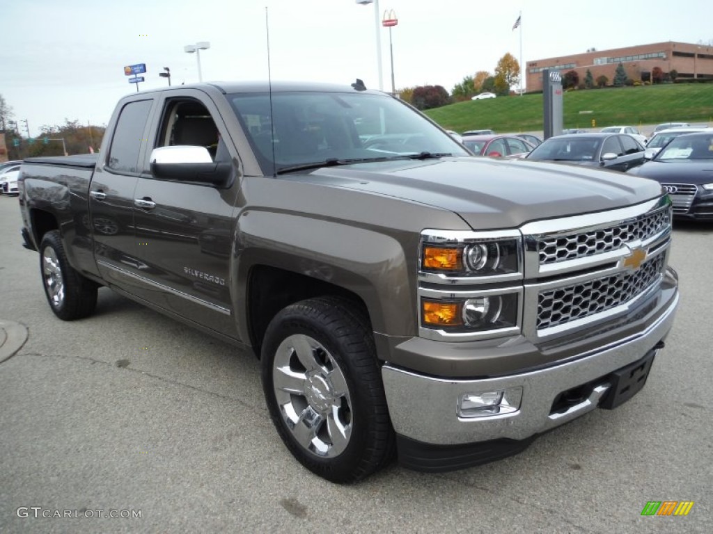 Brownstone Metallic 2014 Chevrolet Silverado 1500 LTZ Double Cab 4x4 Exterior Photo #108260167