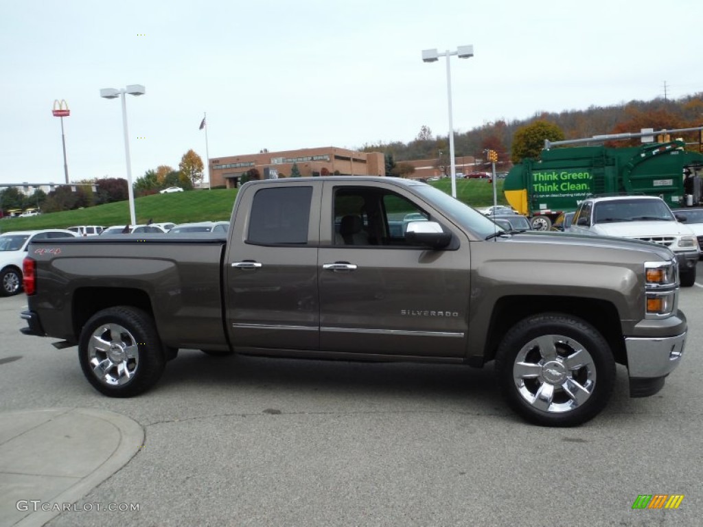 2014 Silverado 1500 LTZ Double Cab 4x4 - Brownstone Metallic / Cocoa/Dune photo #9