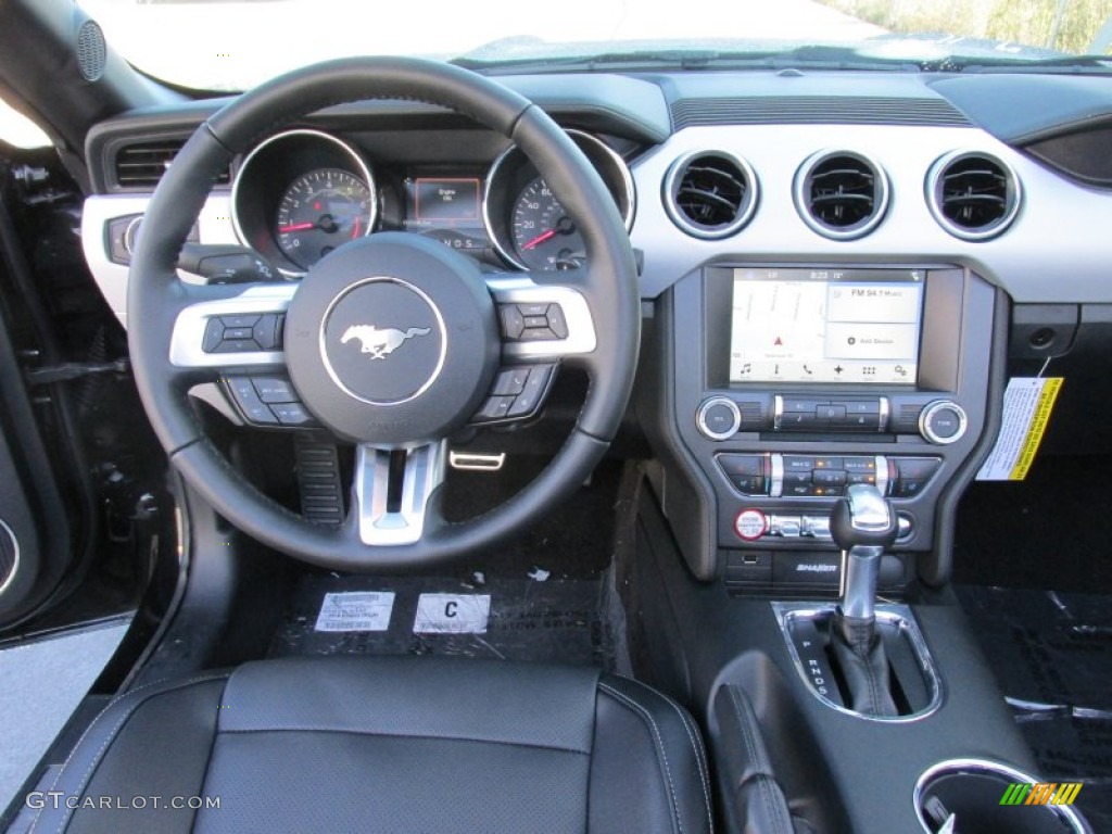 2016 Ford Mustang EcoBoost Premium Convertible Ebony Dashboard Photo #108262715