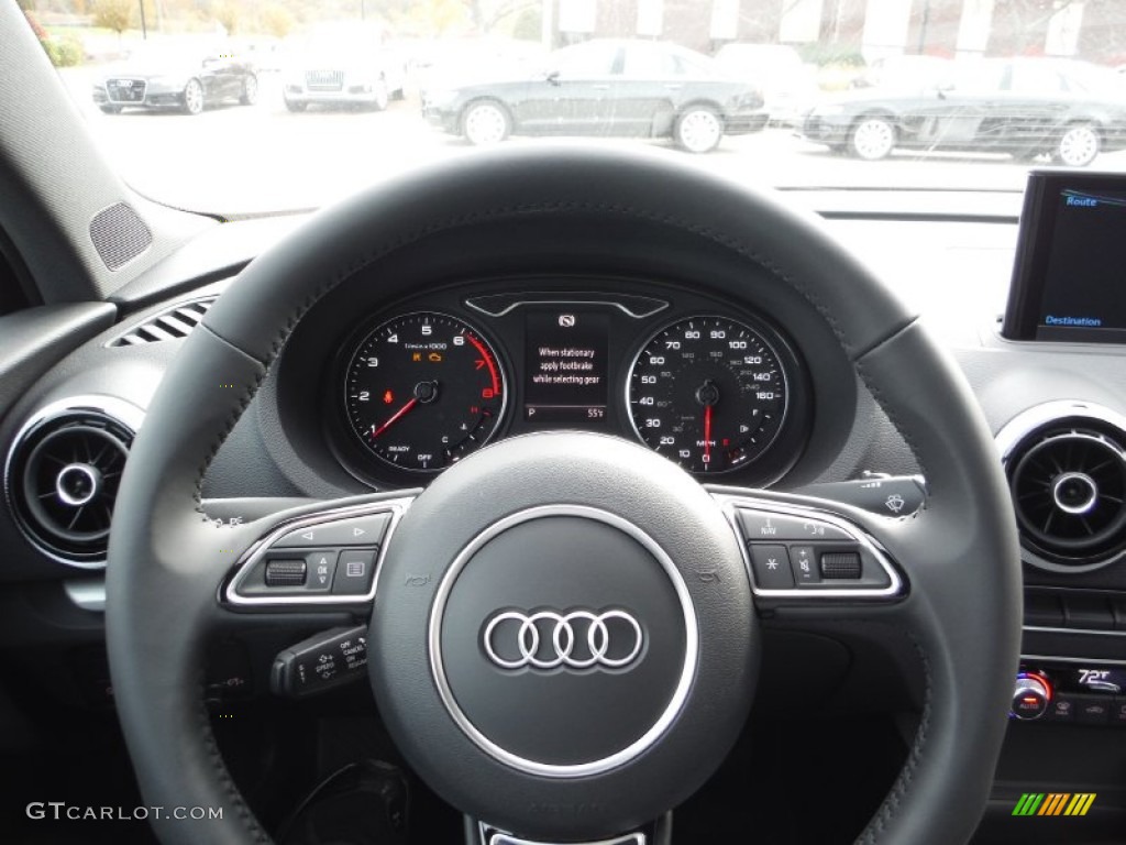 2016 Audi A3 2.0 Premium quattro Black Steering Wheel Photo #108262769