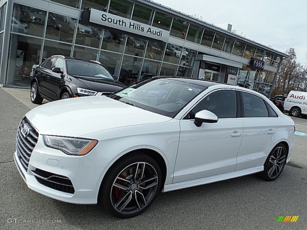 2016 S3 2.0T Premium Plus quattro - Glacier White Metallic / Black/Magma Red photo #1