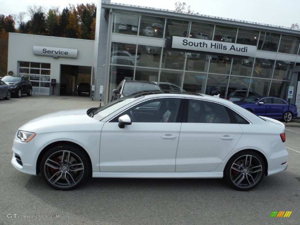 2016 S3 2.0T Premium Plus quattro - Glacier White Metallic / Black/Magma Red photo #2