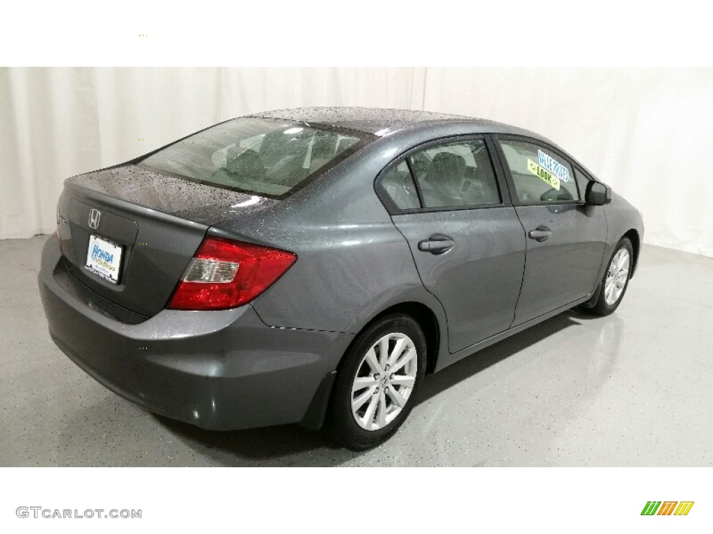 2012 Civic EX Sedan - Polished Metal Metallic / Gray photo #12