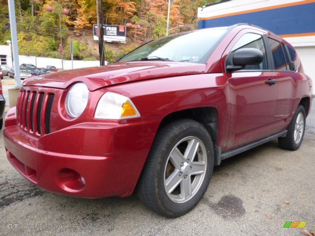 2007 Compass Sport - Inferno Red Crystal Pearlcoat / Pastel Slate Gray photo #5