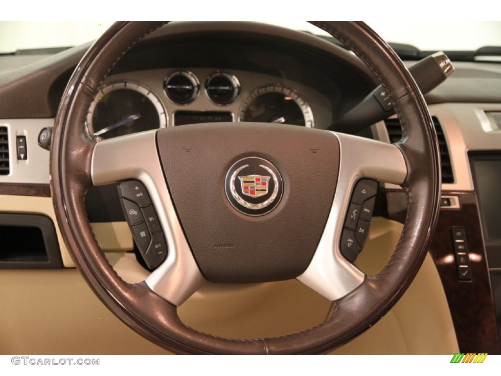 2011 Cadillac Escalade ESV Luxury AWD Cashmere/Cocoa Steering Wheel Photo #108275360