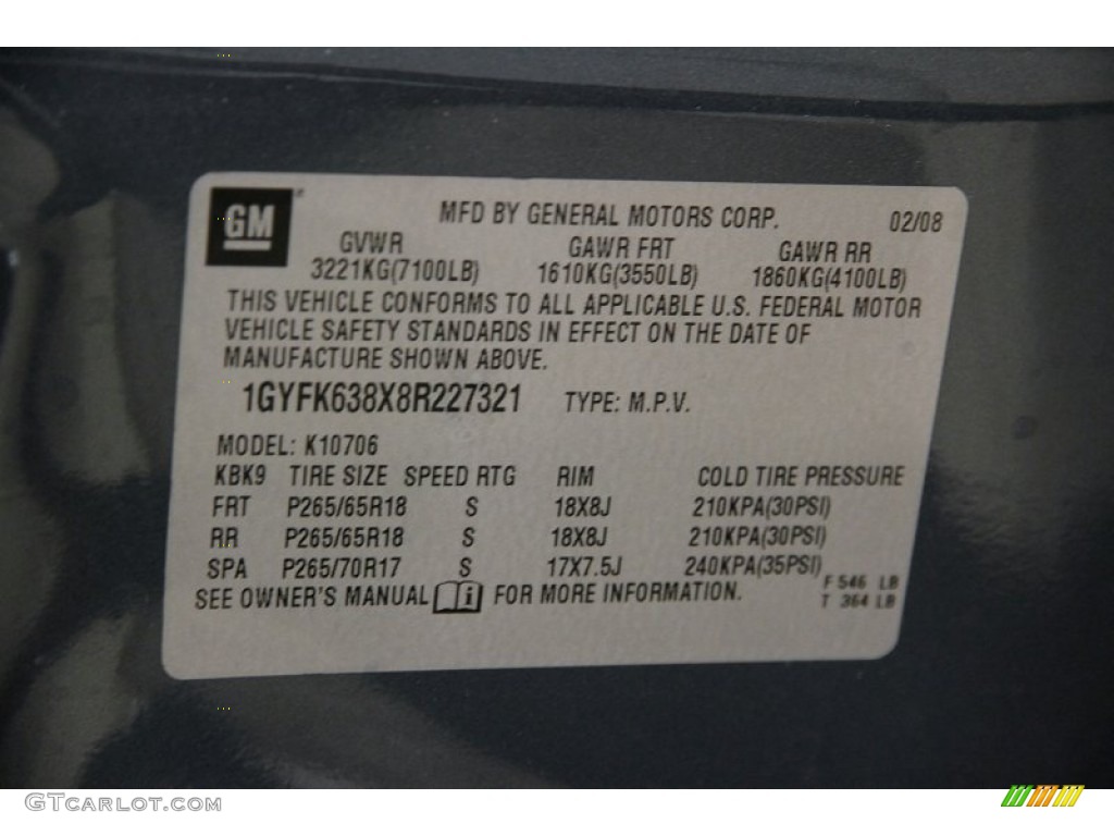 2008 Escalade AWD - Stealth Gray / Ebony photo #31