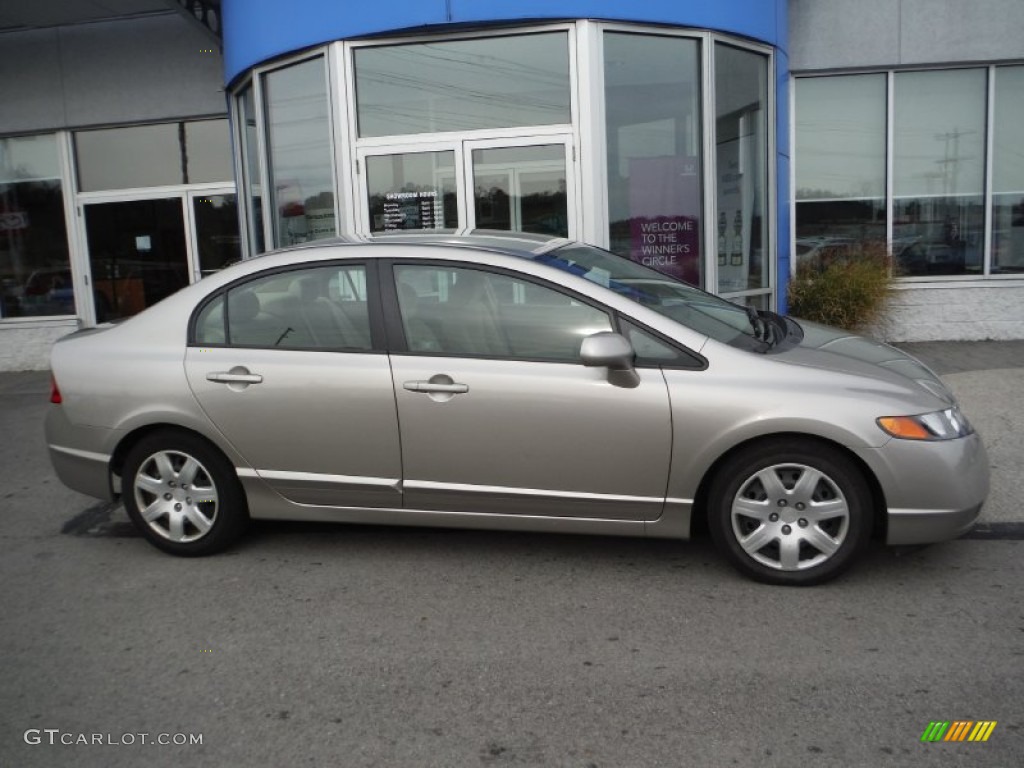 2006 Civic LX Sedan - Shoreline Mist Metallic / Ivory photo #2