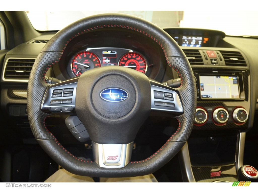 2015 Subaru WRX STI Carbon Black Steering Wheel Photo #108279632