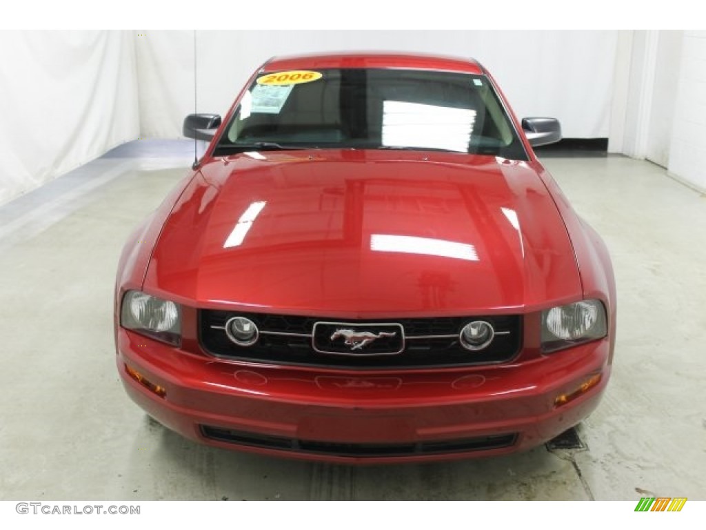 2006 Mustang V6 Premium Coupe - Redfire Metallic / Light Parchment photo #2