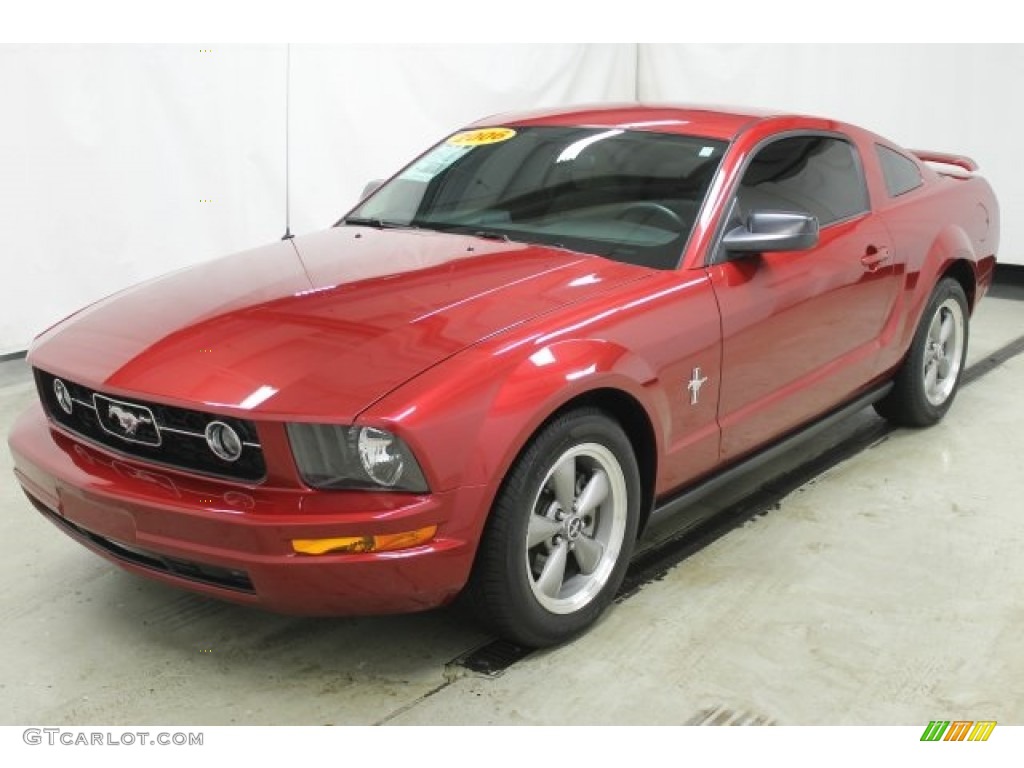 2006 Mustang V6 Premium Coupe - Redfire Metallic / Light Parchment photo #3