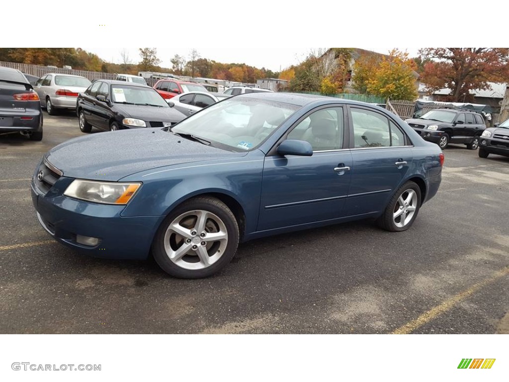 2006 Sonata LX V6 - Aquamarine Pearl / Beige photo #2
