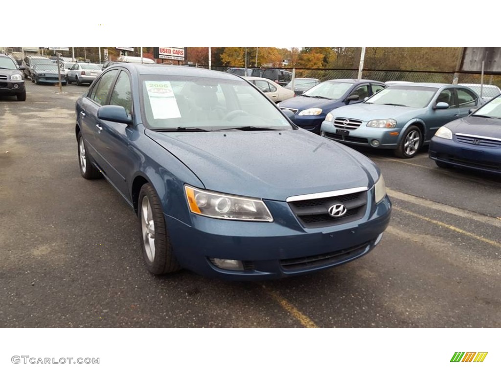 2006 Sonata LX V6 - Aquamarine Pearl / Beige photo #7