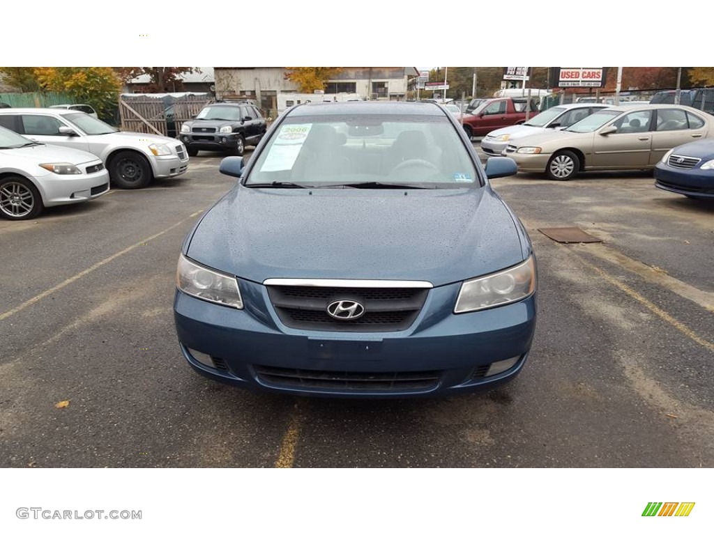 2006 Sonata LX V6 - Aquamarine Pearl / Beige photo #8