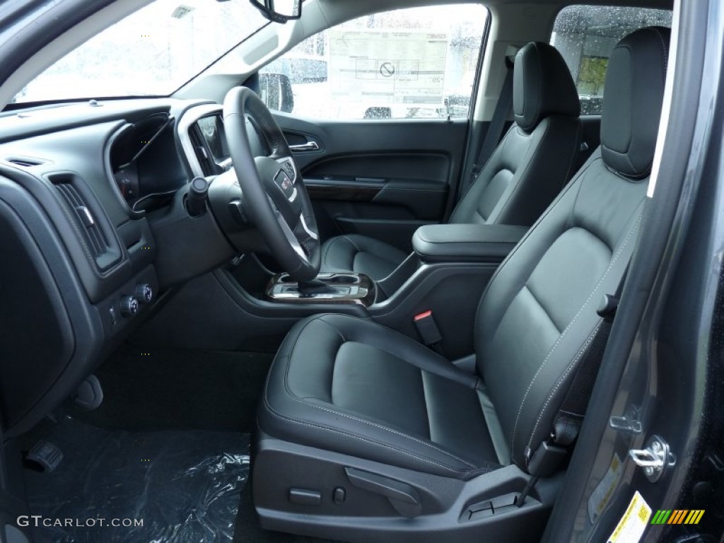 Jet Black Interior 2016 GMC Canyon SLT Crew Cab 4x4 Photo #108283136