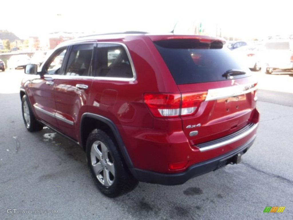 2011 Grand Cherokee Overland 4x4 - Inferno Red Crystal Pearl / Dark Frost Beige/Light Frost Beige photo #7