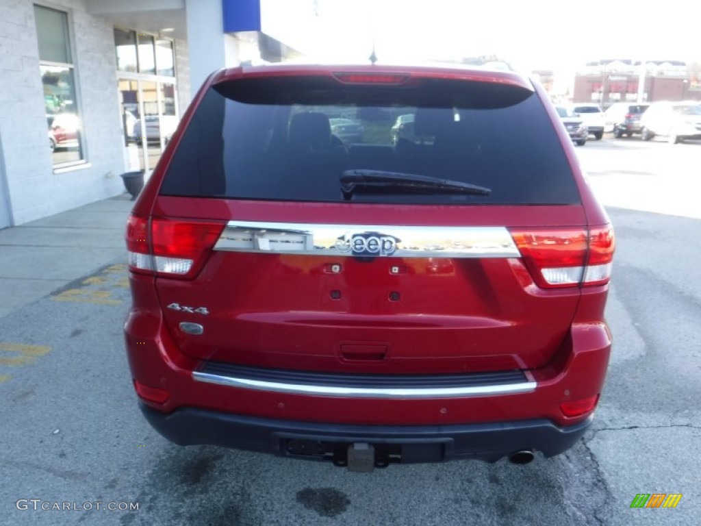 2011 Grand Cherokee Overland 4x4 - Inferno Red Crystal Pearl / Dark Frost Beige/Light Frost Beige photo #8