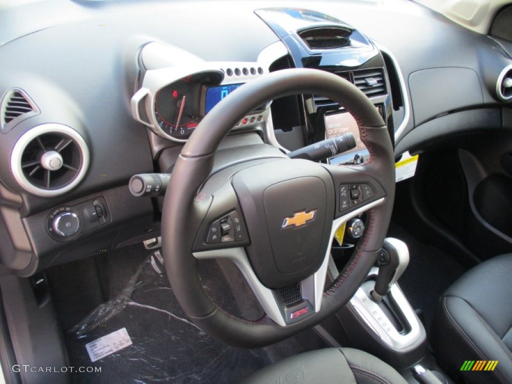 2016 Chevrolet Sonic RS Sedan RS Jet Black Steering Wheel Photo #108297830