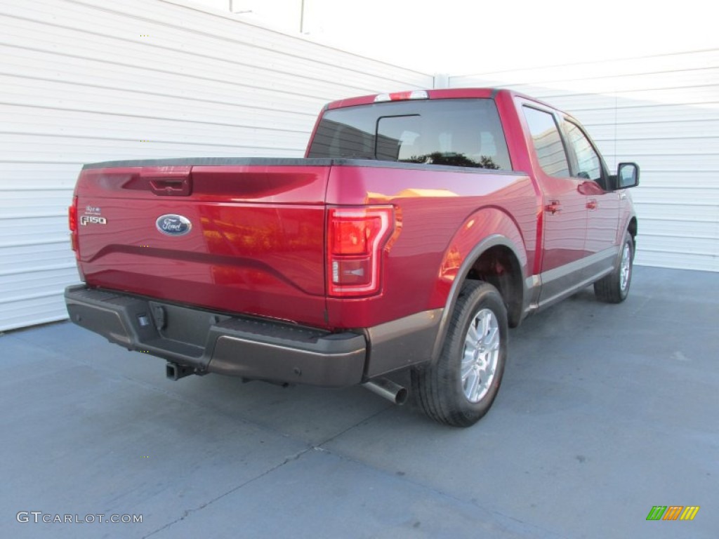 2015 F150 Lariat SuperCrew - Ruby Red Metallic / Black photo #4