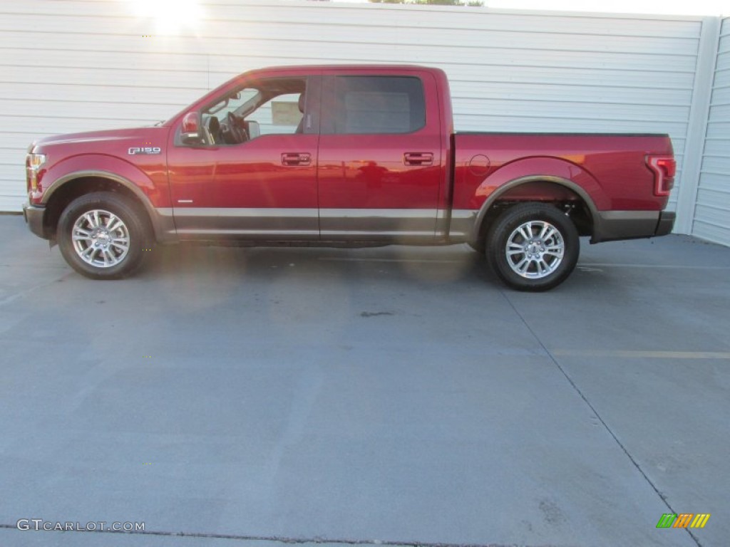 2015 F150 Lariat SuperCrew - Ruby Red Metallic / Black photo #6