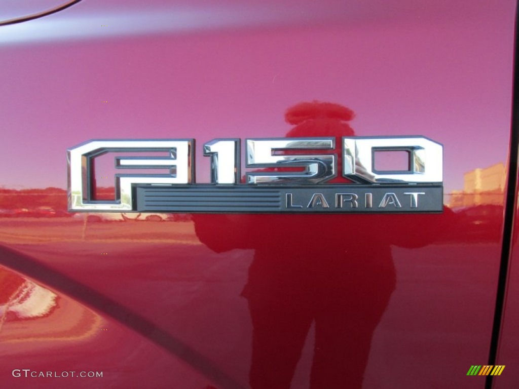 2015 F150 Lariat SuperCrew - Ruby Red Metallic / Black photo #13