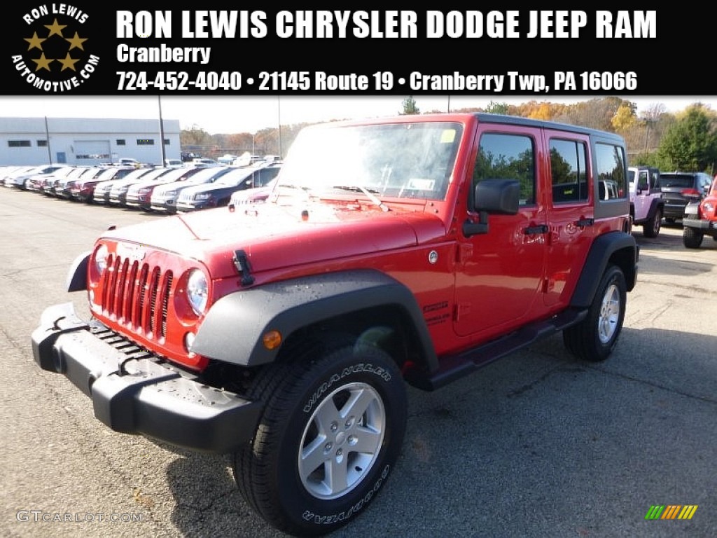 2016 Wrangler Unlimited Sport 4x4 - Firecracker Red / Black photo #1