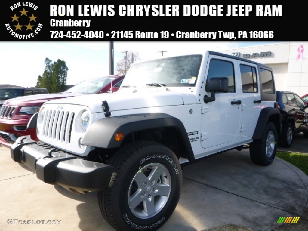 2016 Wrangler Unlimited Sport 4x4 - Bright White / Black photo #1