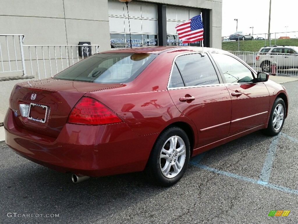 2007 Accord EX Sedan - Moroccan Red Pearl / Gray photo #3
